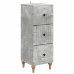 vidaXL Zásuvkový kabinet Betónovo sivá 33 x 34,5 x 90 cm