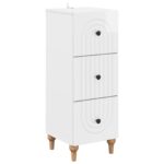 vidaXL Zásuvkový kabinet Biela s vysokým leskom 33 x 34,5 x 90 cm