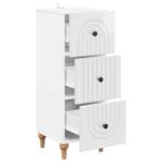 vidaXL Zásuvkový kabinet Biela s vysokým leskom 33 x 34,5 x 90 cm – Obrázok 3