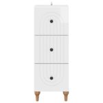 vidaXL Zásuvkový kabinet Biela s vysokým leskom 33 x 34,5 x 90 cm – Obrázok 4
