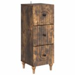 vidaXL Zásuvkový kabinet Dymový dub 33 x 34,5 x 90 cm Kompozitné drevo