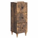 vidaXL Zásuvkový kabinet Dymový dub 33 x 34,5 x 90 cm Kompozitné drevo – Obrázok 2