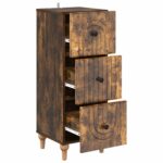 vidaXL Zásuvkový kabinet Dymový dub 33 x 34,5 x 90 cm Kompozitné drevo – Obrázok 3