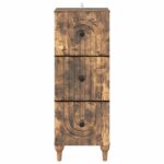 vidaXL Zásuvkový kabinet Dymový dub 33 x 34,5 x 90 cm Kompozitné drevo – Obrázok 4
