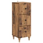 vidaXL Zásuvkový kabinet Staré drevo 33 x 34,5 x 90 cm