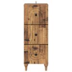 vidaXL Zásuvkový kabinet Staré drevo 33 x 34,5 x 90 cm – Obrázok 4
