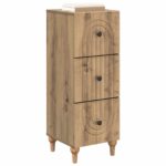 vidaXL Zásuvkový kabinet Dub artisan 33 x 34,5 x 90 cm – Obrázok 2