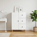 vidaXL Servírovacia skriňa Biela 66 x 34,5 x 90 cm Kompozitné drevo