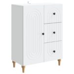 vidaXL Servírovacia skriňa Biela 66 x 34,5 x 90 cm Kompozitné drevo – Obrázok 2