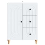 vidaXL Servírovacia skriňa Biela 66 x 34,5 x 90 cm Kompozitné drevo – Obrázok 6