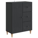 vidaXL Servírovacia skriňa Čierna 66 x 34,5 x 90 cm Kompozitné drevo – Obrázok 2