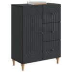 vidaXL Servírovacia skriňa Čierna 66 x 34,5 x 90 cm Kompozitné drevo – Obrázok 3
