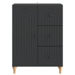 vidaXL Servírovacia skriňa Čierna 66 x 34,5 x 90 cm Kompozitné drevo – Obrázok 6