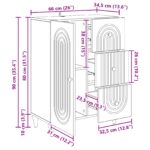 vidaXL Servírovacia skriňa so zásuvkou Betónovo sivá 66 x 34,5 x 90 cm – Obrázok 11