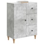 vidaXL Servírovacia skriňa so zásuvkou Betónovo sivá 66 x 34,5 x 90 cm – Obrázok 3