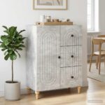 vidaXL Servírovacia skriňa so zásuvkou Betónovo sivá 66 x 34,5 x 90 cm – Obrázok 4