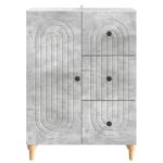 vidaXL Servírovacia skriňa so zásuvkou Betónovo sivá 66 x 34,5 x 90 cm – Obrázok 6