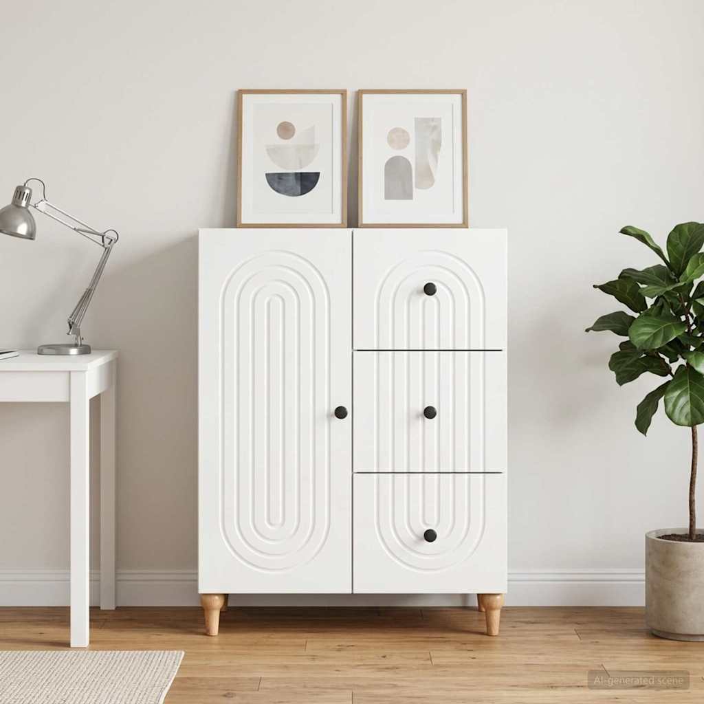 894169_1.jpg vidaXL Servírovacia skriňa Biela s vysokým leskom 66 x 34,5 x 90 cm – Obrázok 1