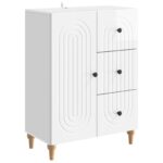 vidaXL Servírovacia skriňa Biela s vysokým leskom 66 x 34,5 x 90 cm – Obrázok 2