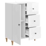 vidaXL Servírovacia skriňa Biela s vysokým leskom 66 x 34,5 x 90 cm – Obrázok 5