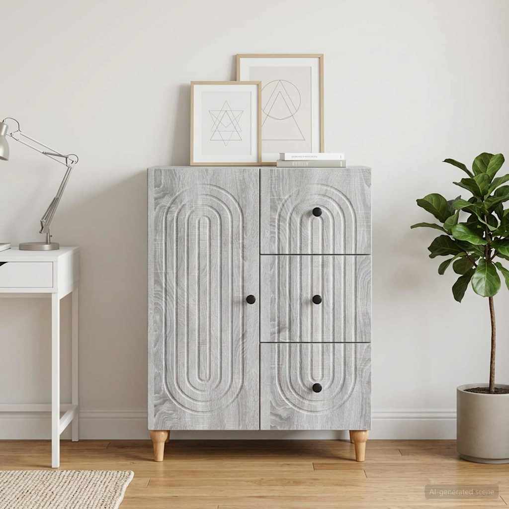894171_1.jpg vidaXL Servírovacia skriňa so zásuvkou Sivá sonoma 66 x 34,5 x 90 cm – Obrázok 1