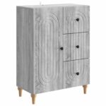 vidaXL Servírovacia skriňa so zásuvkou Sivá sonoma 66 x 34,5 x 90 cm – Obrázok 2