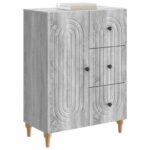 vidaXL Servírovacia skriňa so zásuvkou Sivá sonoma 66 x 34,5 x 90 cm – Obrázok 3