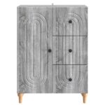 vidaXL Servírovacia skriňa so zásuvkou Sivá sonoma 66 x 34,5 x 90 cm – Obrázok 6