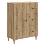 vidaXL Servírovacia skriňa so zásuvkou Dub artisan 66 x 34,5 x 90 cm – Obrázok 2