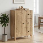 vidaXL Servírovacia skriňa so zásuvkou Dub artisan 66 x 34,5 x 90 cm – Obrázok 4