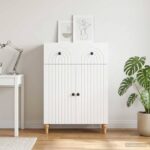 vidaXL Servírovacia skriňa Biela 66 x 34,5 x 90 cm Kompozitné drevo – Obrázok 4