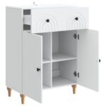 vidaXL Servírovacia skriňa Biela 66 x 34,5 x 90 cm Kompozitné drevo – Obrázok 5