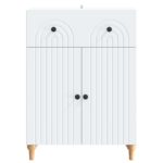 vidaXL Servírovacia skriňa Biela 66 x 34,5 x 90 cm Kompozitné drevo – Obrázok 6