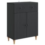 vidaXL Servírovacia skriňa Čierna 66 x 34,5 x 90 cm Kompozitné drevo – Obrázok 2