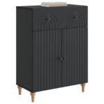 vidaXL Servírovacia skriňa Čierna 66 x 34,5 x 90 cm Kompozitné drevo – Obrázok 3