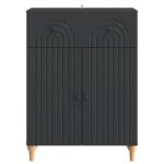 vidaXL Servírovacia skriňa Čierna 66 x 34,5 x 90 cm Kompozitné drevo – Obrázok 6