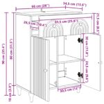 vidaXL Servírovacia skriňa so zásuvkou Betónovo sivá 66 x 34,5 x 90 cm – Obrázok 10