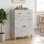 vidaXL Servírovacia skriňa so zásuvkou Betónovo sivá 66 x 34,5 x 90 cm – Obrázok 4