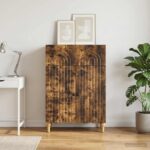 vidaXL Servírovacia skriňa so zásuvkou Dymový dub 66 x 34,5 x 90 cm
