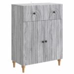 vidaXL Servírovacia skriňa so zásuvkou Sivá sonoma 66 x 34,5 x 90 cm – Obrázok 2