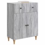 vidaXL Servírovacia skriňa so zásuvkou Sivá sonoma 66 x 34,5 x 90 cm – Obrázok 3