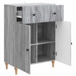 vidaXL Servírovacia skriňa so zásuvkou Sivá sonoma 66 x 34,5 x 90 cm – Obrázok 5