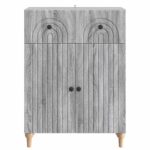 vidaXL Servírovacia skriňa so zásuvkou Sivá sonoma 66 x 34,5 x 90 cm – Obrázok 6