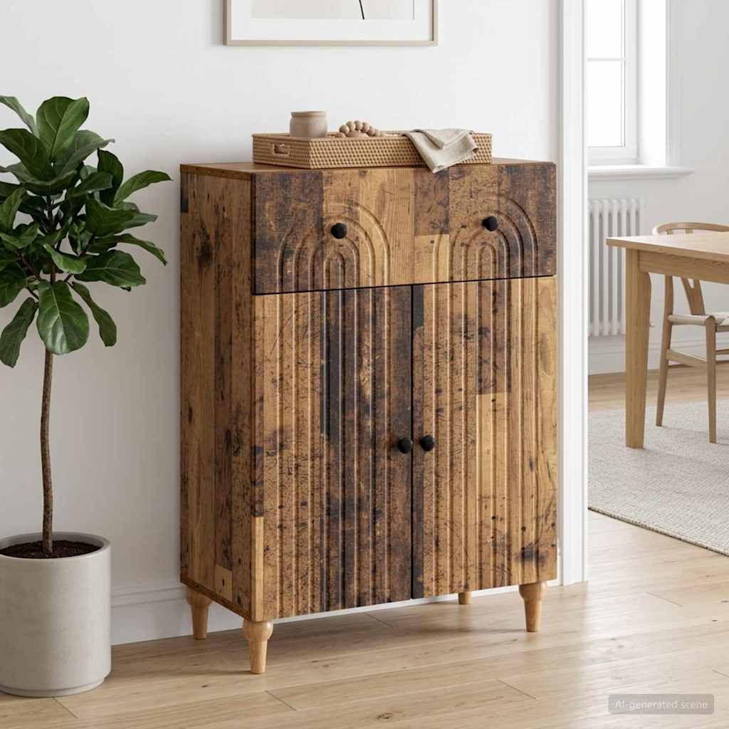 894183_1.jpg vidaXL Servírovacia skriňa so zásuvkou Staré drevo 66 x 34,5 x 90 cm – Obrázok 1