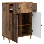 vidaXL Servírovacia skriňa so zásuvkou Staré drevo 66 x 34,5 x 90 cm – Obrázok 5
