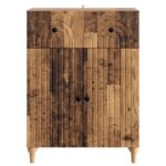 vidaXL Servírovacia skriňa so zásuvkou Staré drevo 66 x 34,5 x 90 cm – Obrázok 6