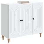 vidaXL Servírovacia skriňa Biela 89 x 34,5 x 80 cm Kompozitné drevo – Obrázok 3