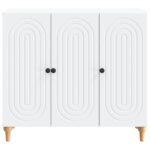 vidaXL Servírovacia skriňa Biela 89 x 34,5 x 80 cm Kompozitné drevo – Obrázok 6