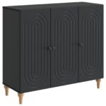 vidaXL Servírovacia skriňa Čierna 89 x 34,5 x 80 cm Kompozitné drevo – Obrázok 2