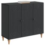 vidaXL Servírovacia skriňa Čierna 89 x 34,5 x 80 cm Kompozitné drevo – Obrázok 3